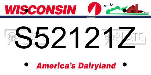 S52121Z Wisconsin License Plate