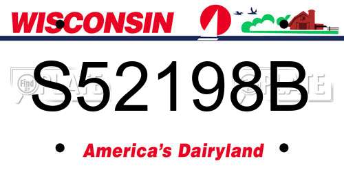 S52198B Wisconsin License Plate