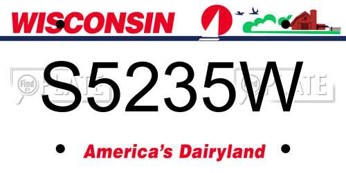 S5235W Wisconsin License Plate