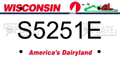 S5251E Wisconsin License Plate