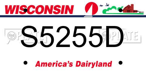 S5255D Wisconsin License Plate