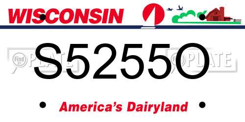 S5255O Wisconsin License Plate