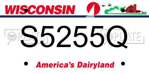 S5255Q Wisconsin License Plate