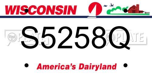 S5258Q Wisconsin License Plate