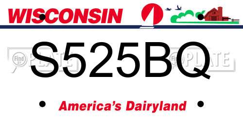 S525BQ Wisconsin License Plate
