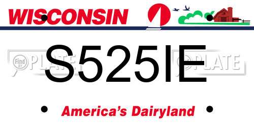 S525IE Wisconsin License Plate