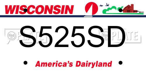 S525SD Wisconsin License Plate
