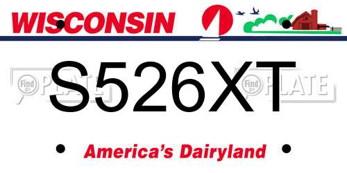 S526XT Wisconsin License Plate