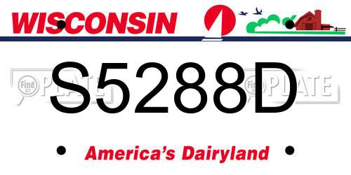 S5288D Wisconsin License Plate