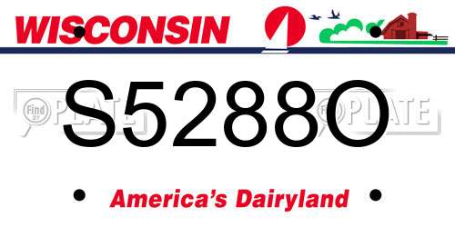 S5288O Wisconsin License Plate