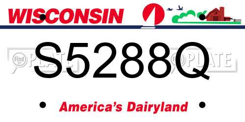 S5288Q Wisconsin License Plate