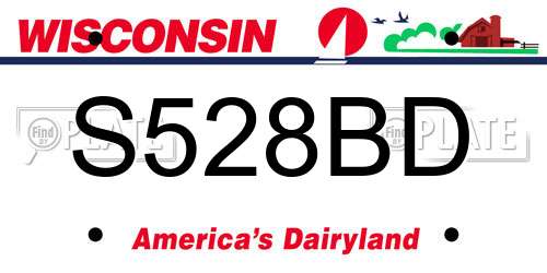 S528BD Wisconsin License Plate