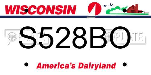 S528BO Wisconsin License Plate