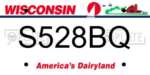 S528BQ Wisconsin License Plate