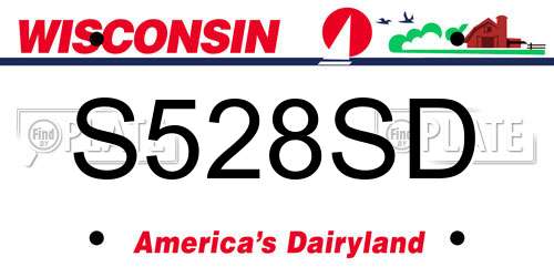 S528SD Wisconsin License Plate