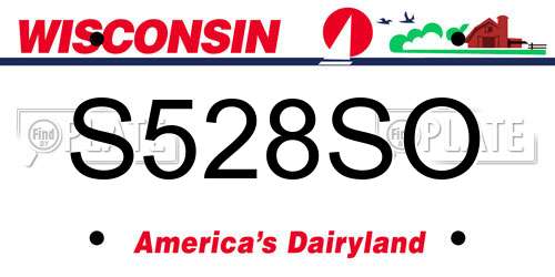 S528SO Wisconsin License Plate