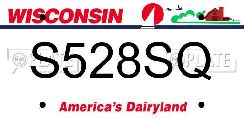S528SQ Wisconsin License Plate
