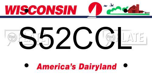 S52CCL Wisconsin License Plate