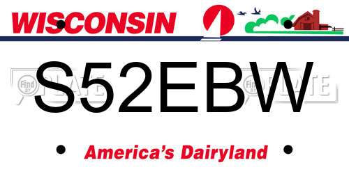 S52EBW Wisconsin License Plate