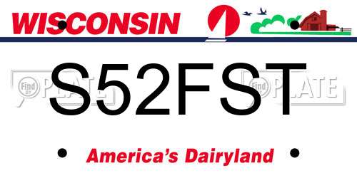 S52FST Wisconsin License Plate
