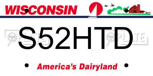 S52HTD Wisconsin License Plate