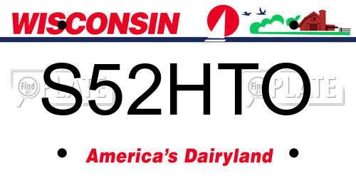 S52HTO Wisconsin License Plate