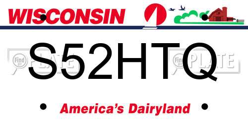 S52HTQ Wisconsin License Plate