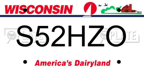 S52HZO Wisconsin License Plate
