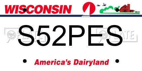 S52PES Wisconsin License Plate