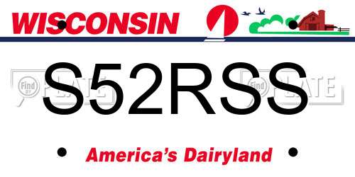 S52RSS Wisconsin License Plate