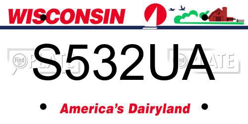 S532UA Wisconsin License Plate