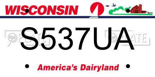 S537UA Wisconsin License Plate