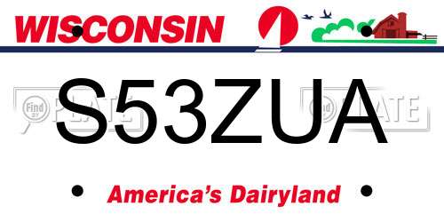 S53ZUA Wisconsin License Plate