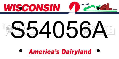 S54056A Wisconsin License Plate