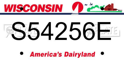S54256E Wisconsin License Plate