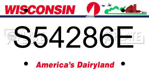S54286E Wisconsin License Plate
