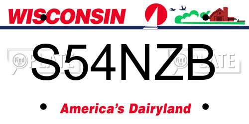 S54NZB Wisconsin License Plate