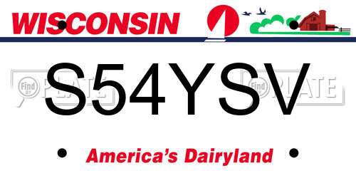 S54YSV Wisconsin License Plate