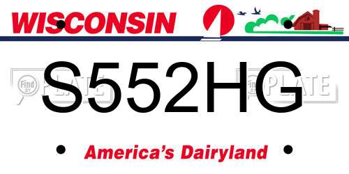 S552HG Wisconsin License Plate
