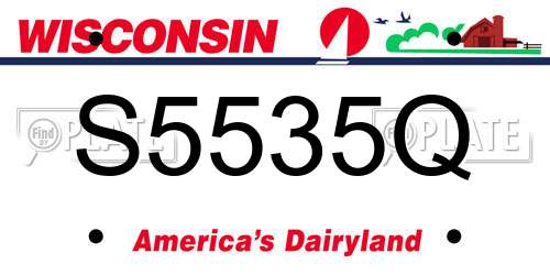 S5535Q Wisconsin License Plate
