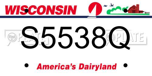 S5538Q Wisconsin License Plate