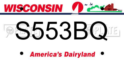S553BQ Wisconsin License Plate