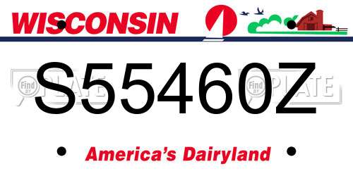 S55460Z Wisconsin License Plate