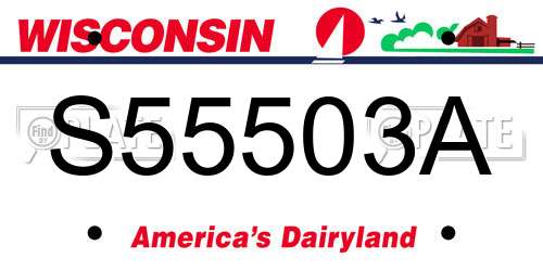 S55503A Wisconsin License Plate