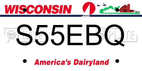 S55EBQ Wisconsin License Plate