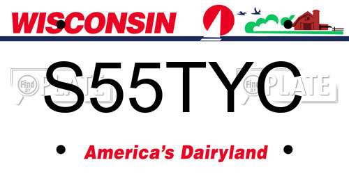 S55TYC Wisconsin License Plate