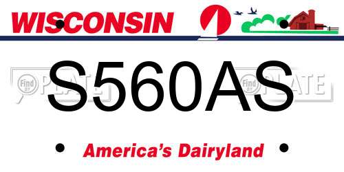 S560AS Wisconsin License Plate