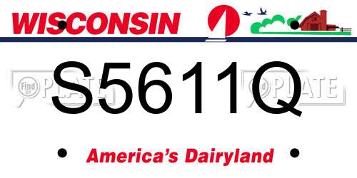 S5611Q Wisconsin License Plate