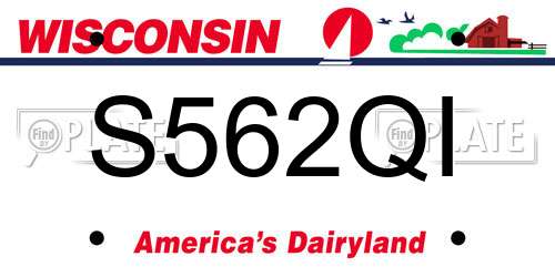 S562QI Wisconsin License Plate