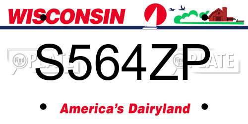 S564ZP Wisconsin License Plate